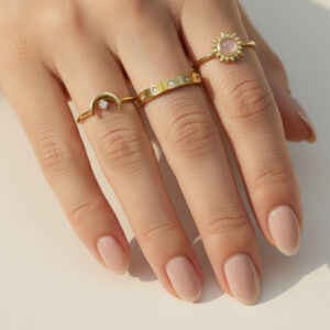 Sunburst Pearl Ring Set