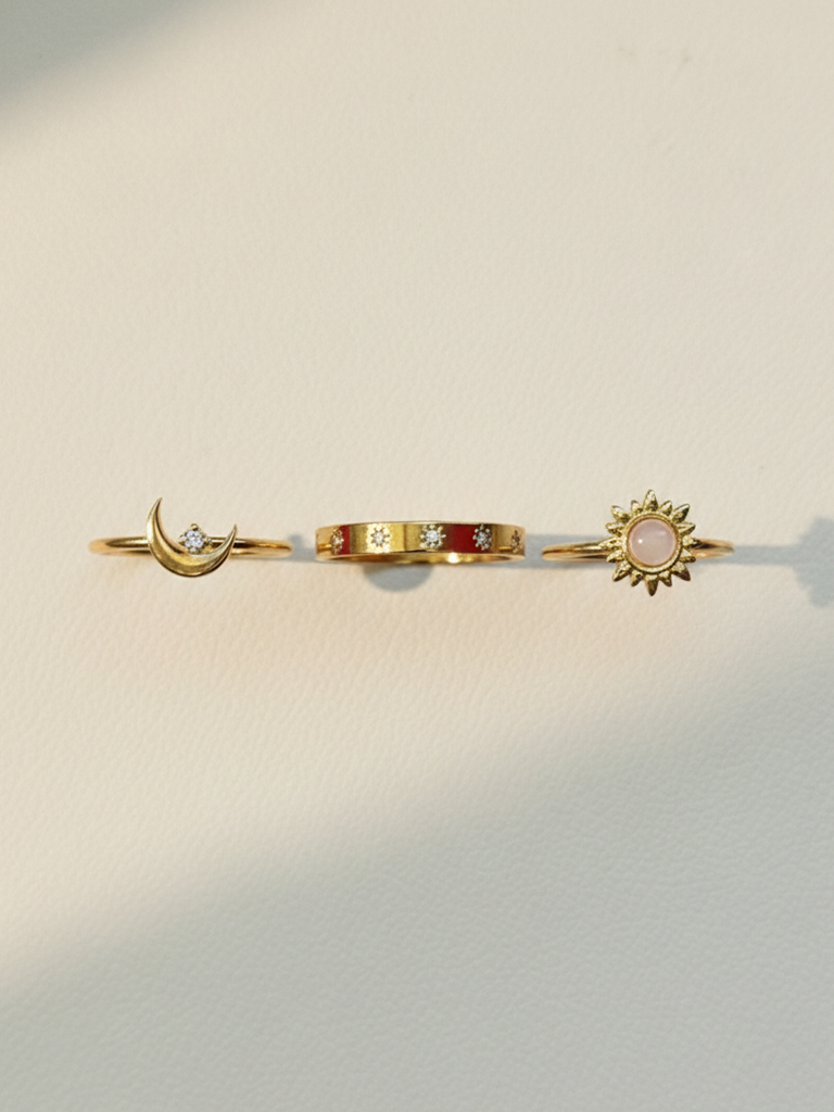 Sunburst Pearl Ring Set - Image 3