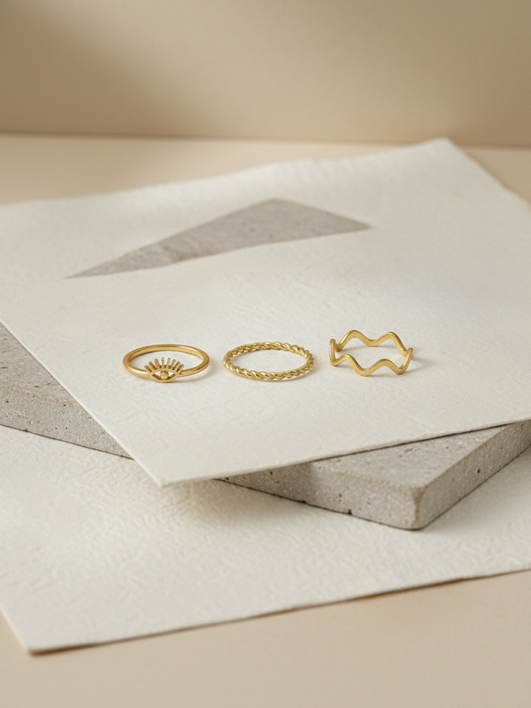 Evil Eye Stack Ring Set - Image 3