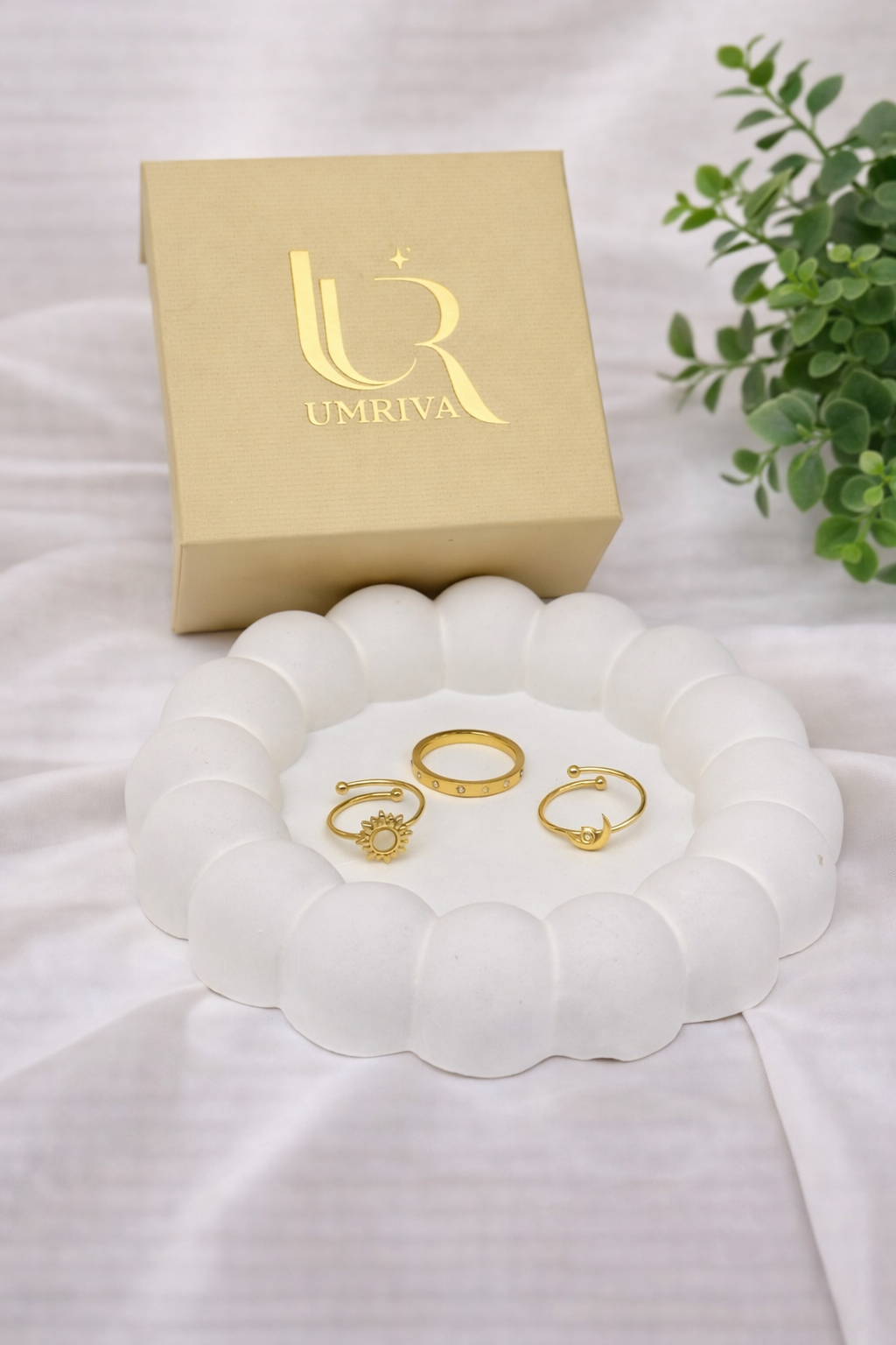 Sunburst Pearl Ring Set