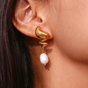 Pearl Twist Drop Earrings