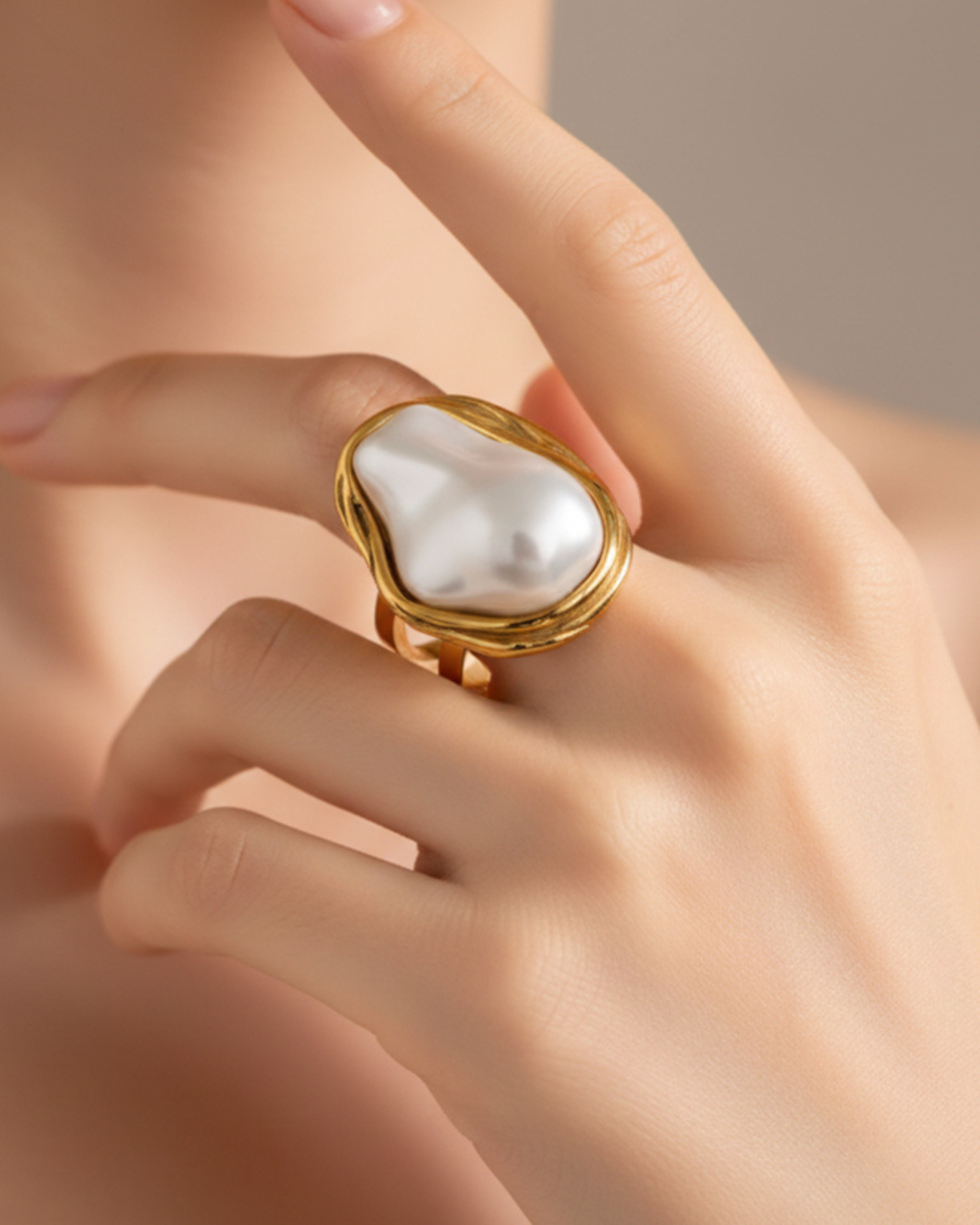 Molten Pearl Ring