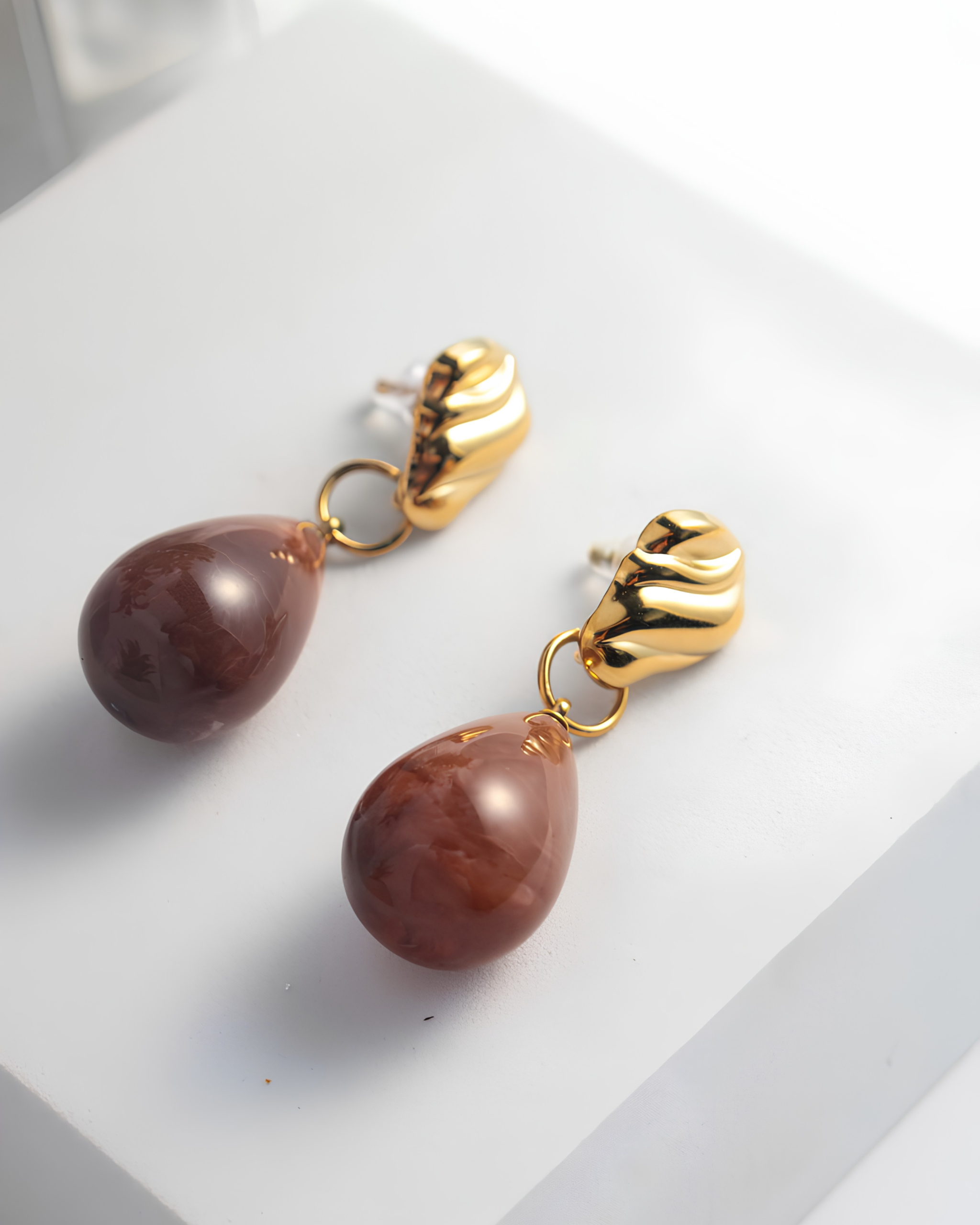 Amber Drop Flow Earrings - Image 3