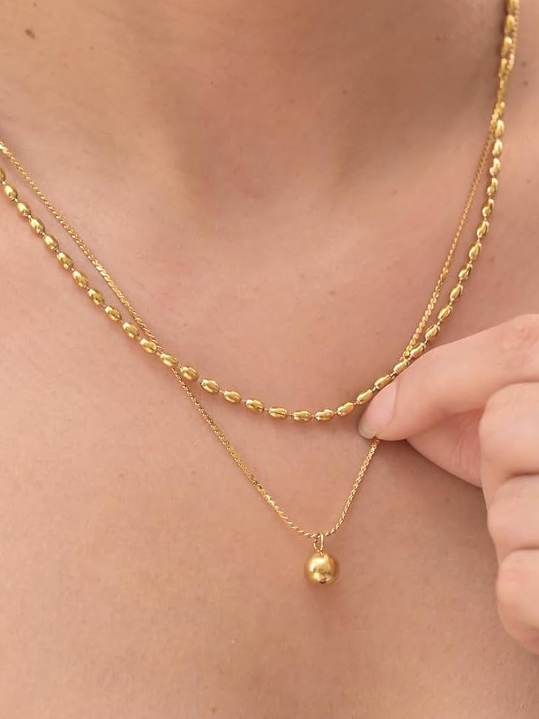 Double Layered Sphere Necklace - Image 2