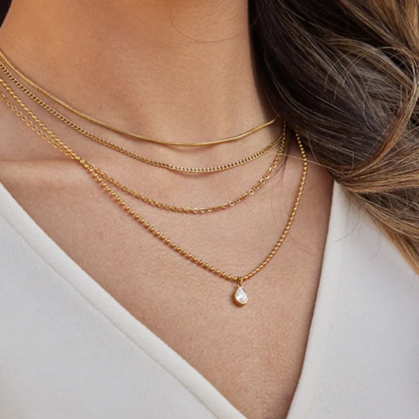 Layered Drop Chain Necklace