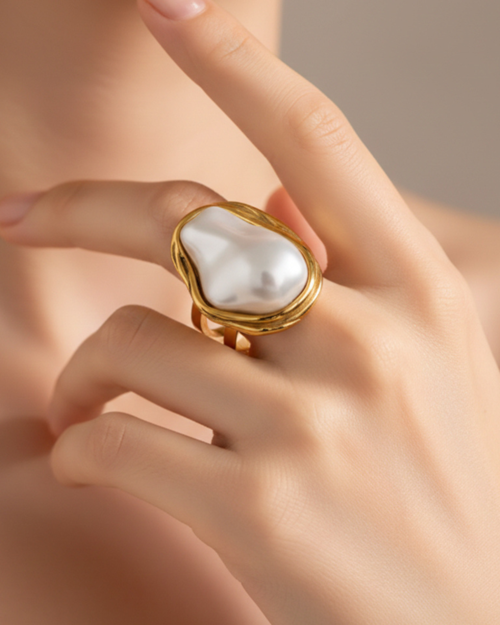 Molten Pearl Ring