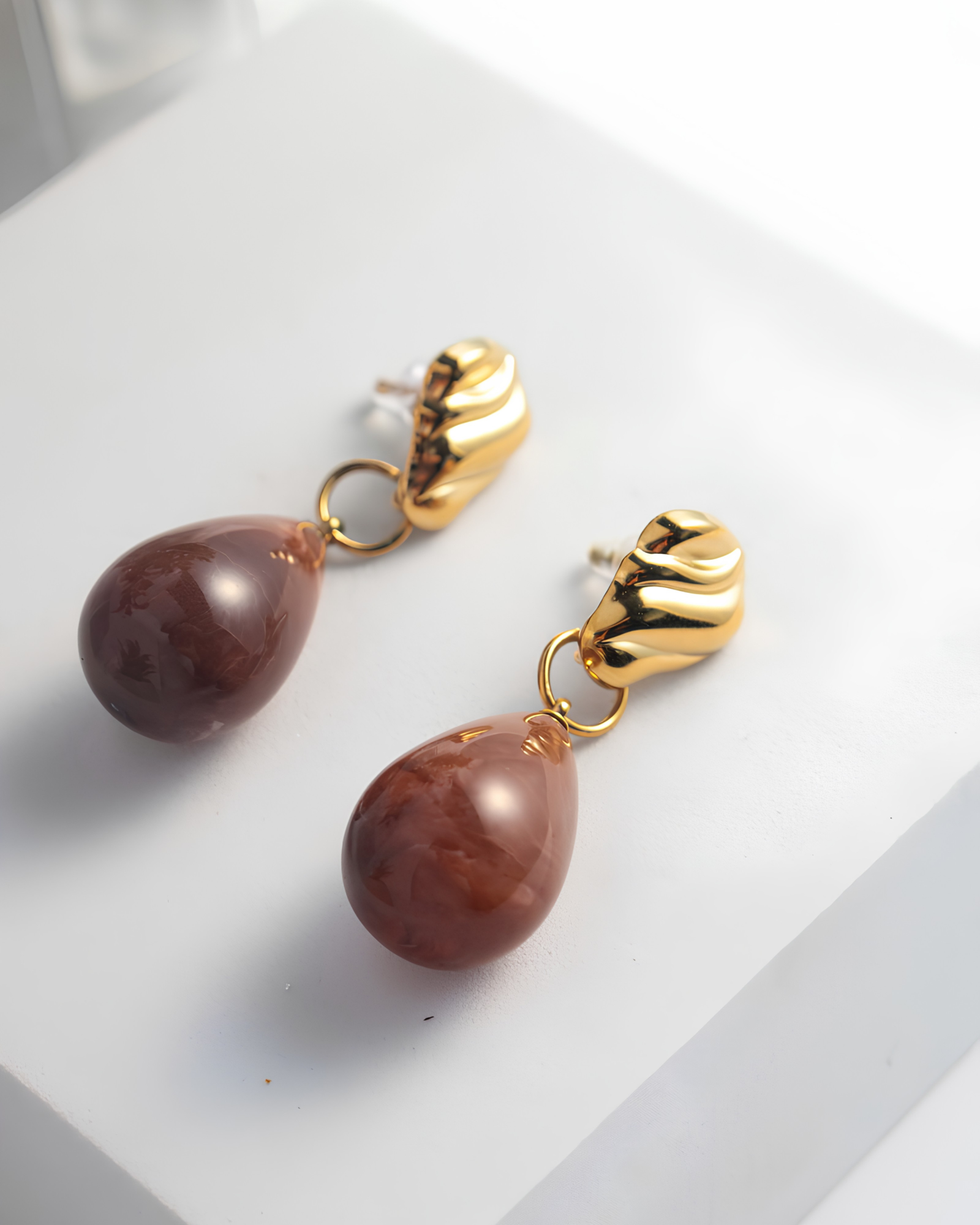 Amber Drop Flow Earrings - Image 3