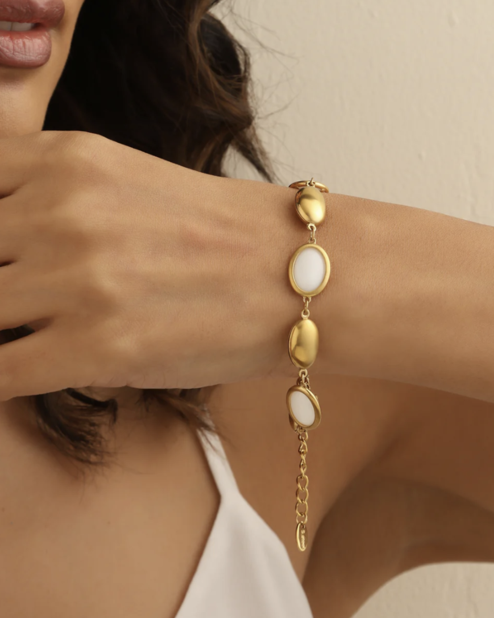 Oval Crystal Link Bracelet - Image 2
