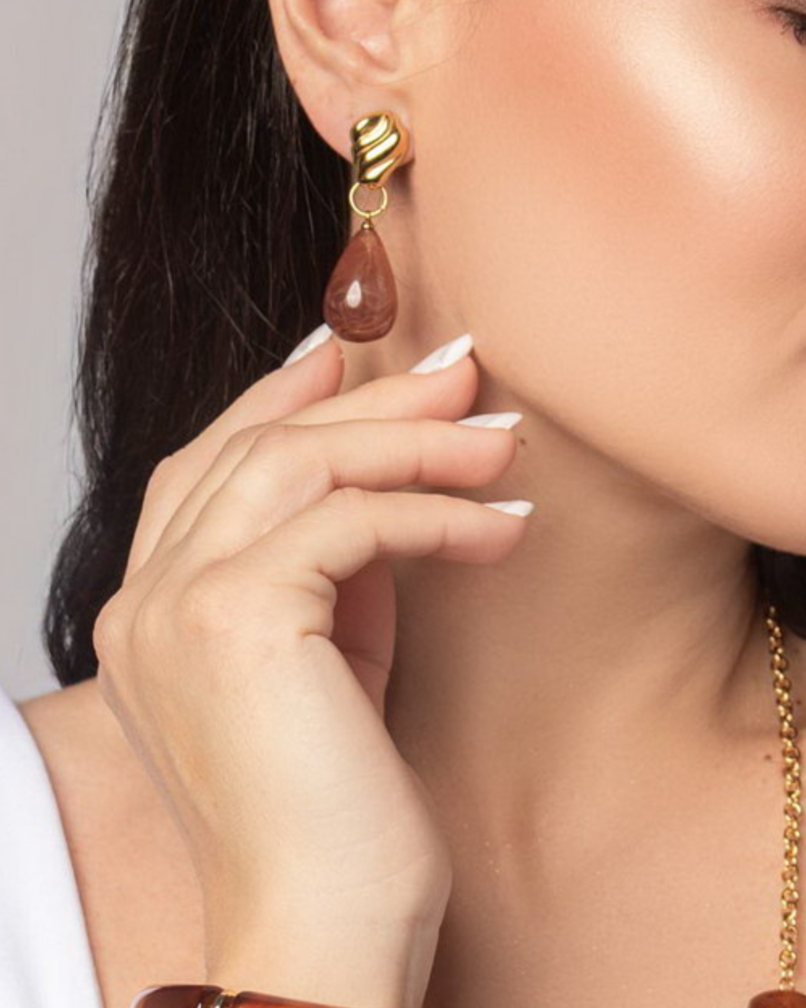Amber Drop Flow Earrings