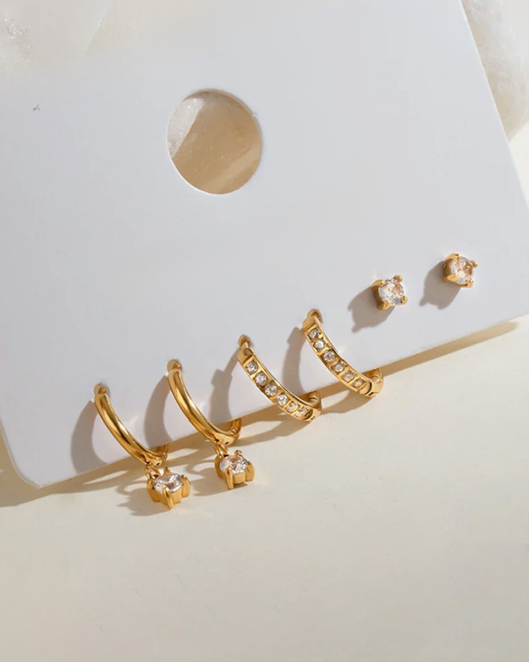 Diamond Hoop & Stud Trio Set - Image 4