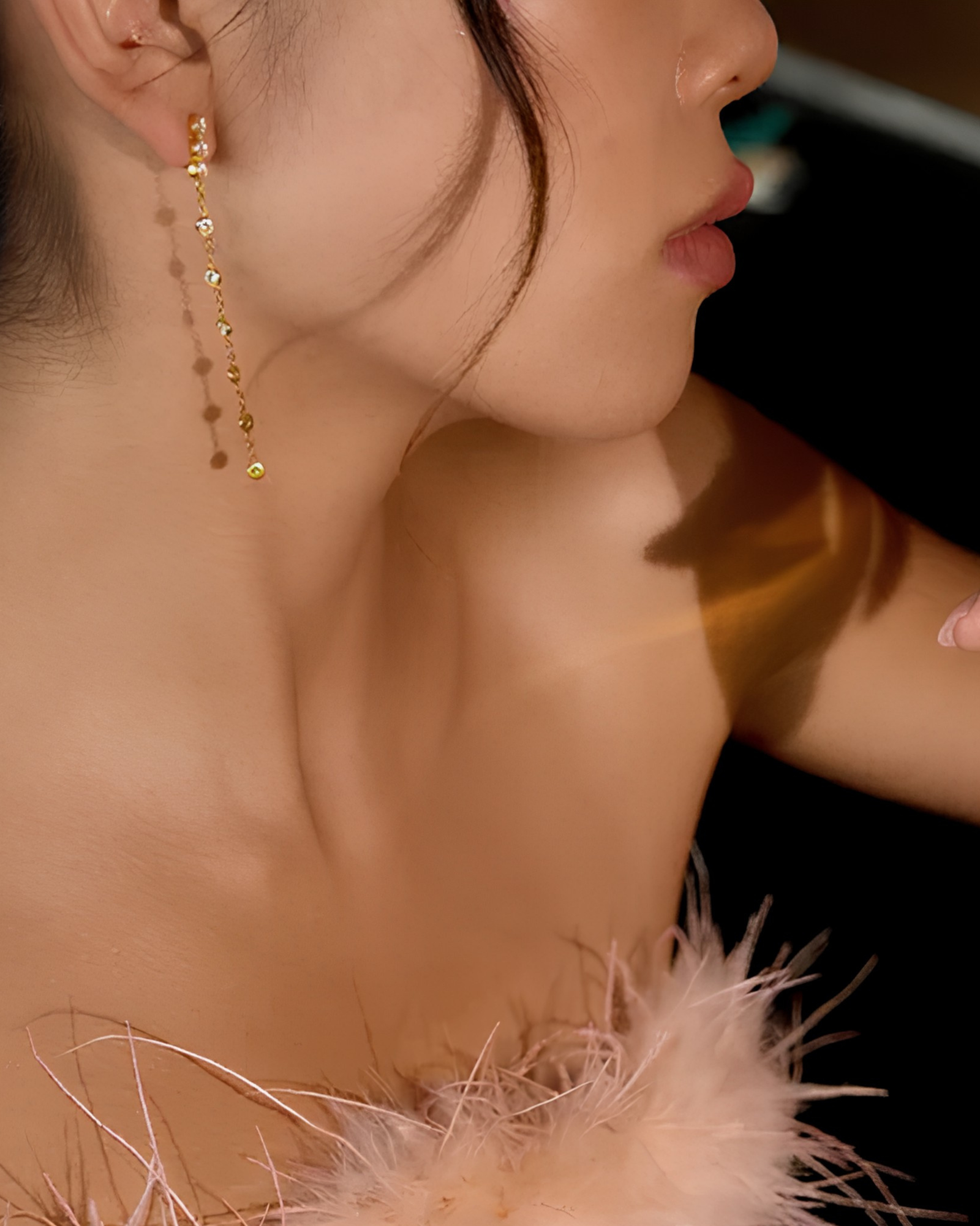 Celeste Chain Drop Earrings - Image 2