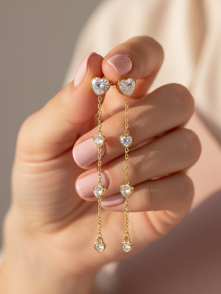 Heart Accent Chain Drops