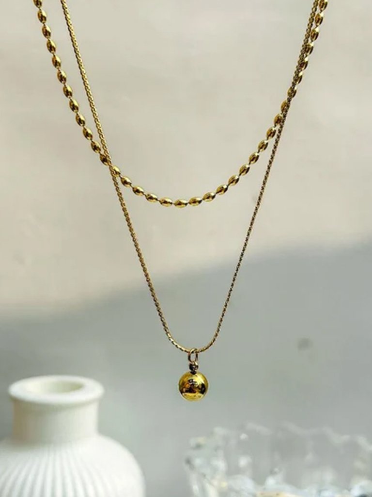 Double Layered Sphere Necklace - Image 3