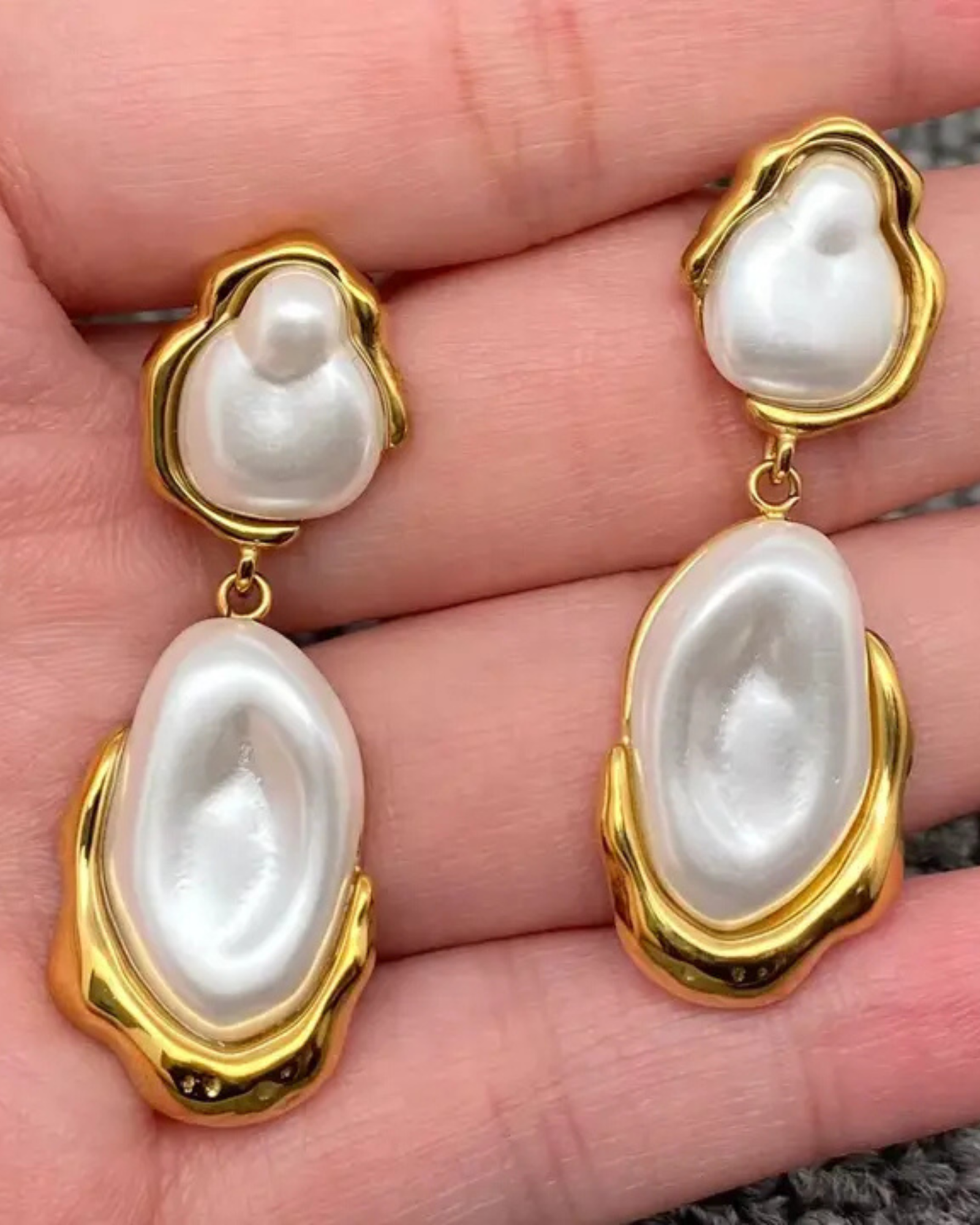 Molten Pearl Earrings - Image 2