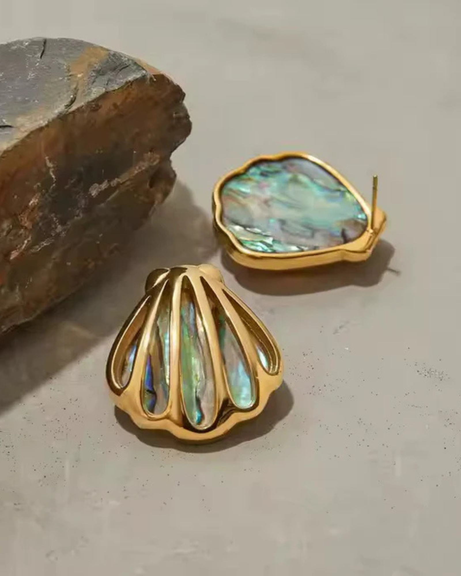 Emerald Shell Earrings - Image 4