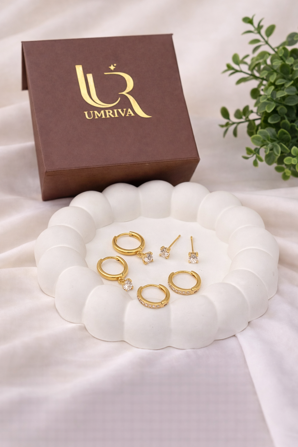 Diamond Hoop & Stud Trio Set - Image 5